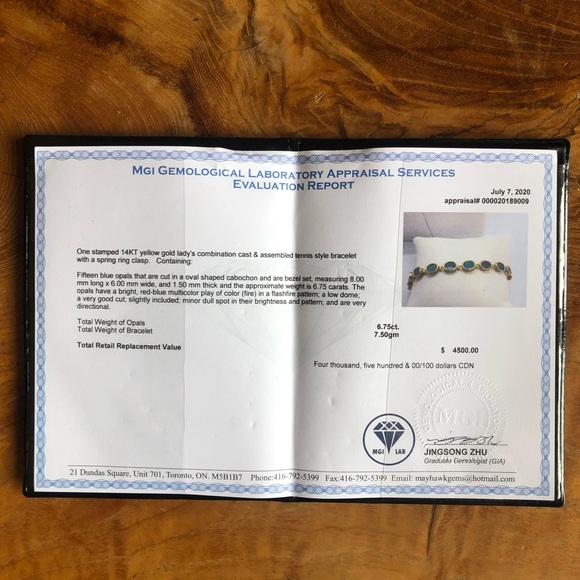 Blue Opal Tennis Bracelet - Picture 4 of 4